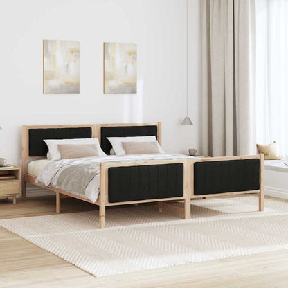 Bed frame Brown and black 180 x 200 cm Solid pine wood