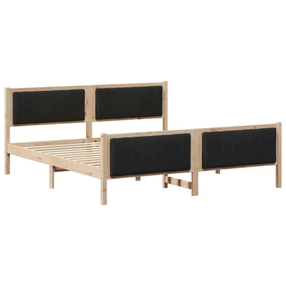 Bed frame Brown and black 180 x 200 cm Solid pine wood