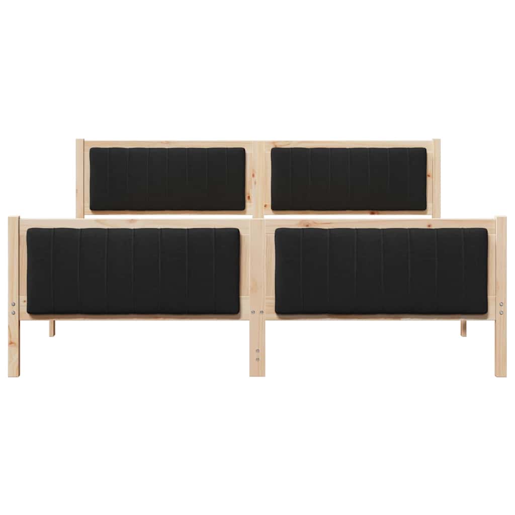 Bed frame Brown and black 180 x 200 cm Solid pine wood