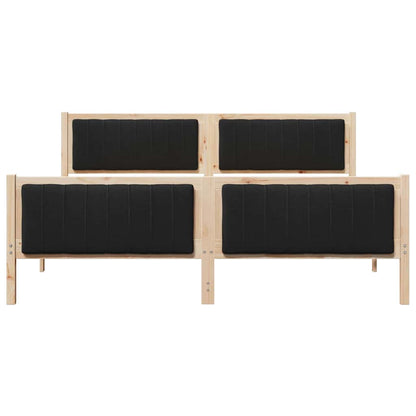 Bed frame Brown and black 180 x 200 cm Solid pine wood