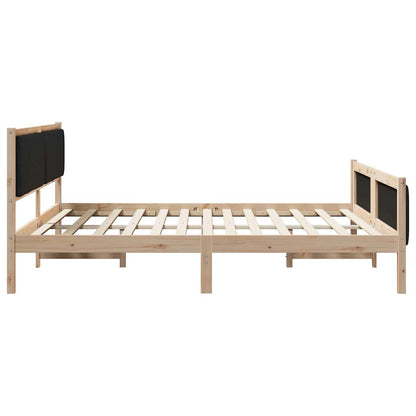 Bed frame Brown and black 180 x 200 cm Solid pine wood