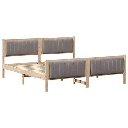 Bed frame Brown and taupe 180 x 200 cm Solid pine wood