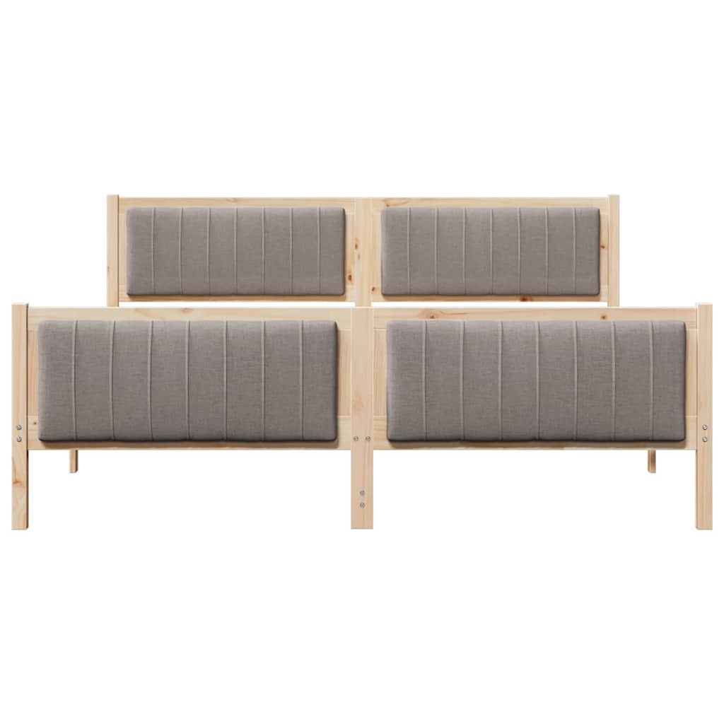 Bed frame Brown and taupe 180 x 200 cm Solid pine wood