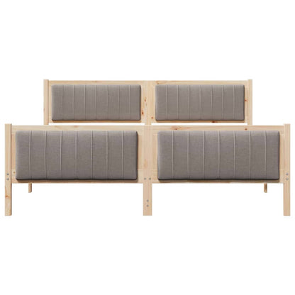 Bed frame Brown and taupe 180 x 200 cm Solid pine wood