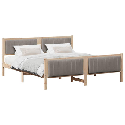 Bed frame Brown and taupe 180 x 200 cm Solid pine wood