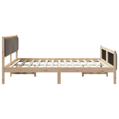 Bed frame Brown and taupe 180 x 200 cm Solid pine wood