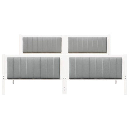 Bed frame White and light grey 180 x 200 cm Solid pine wood