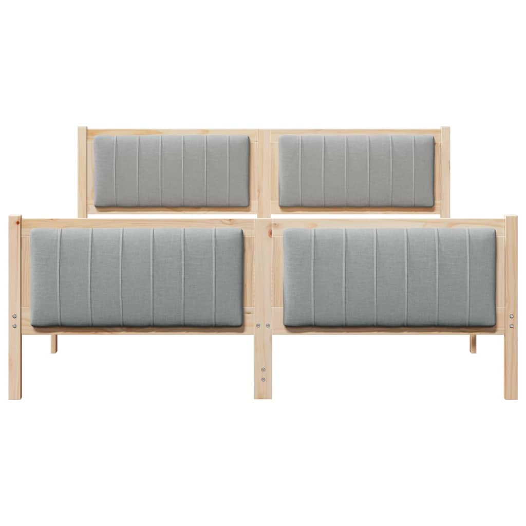 Bed frame Brown and light grey 160 x 200 cm Solid pine wood