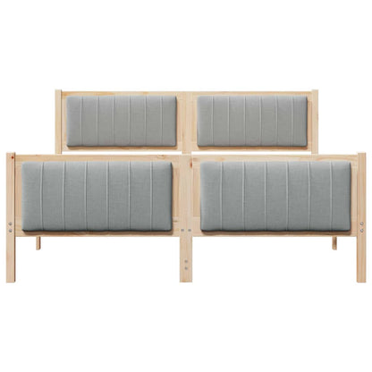 Bed frame Brown and light grey 160 x 200 cm Solid pine wood