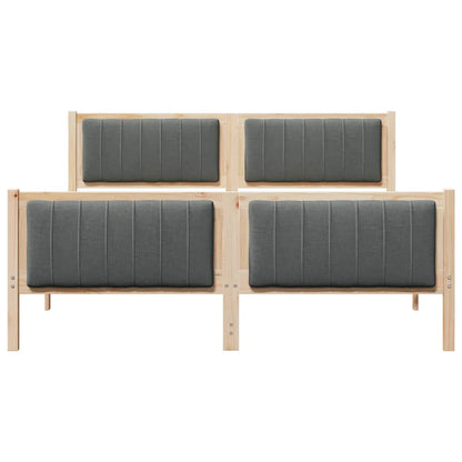 Bed frame Brown and dark grey 160 x 200 cm Solid pine wood