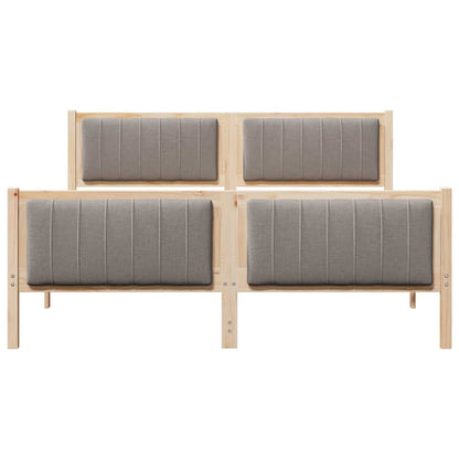 Bed frame Brown and taupe 160 x 200 cm Solid pine wood
