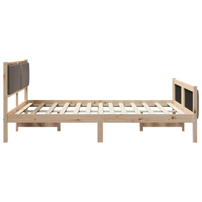 Bed frame Brown and taupe 160 x 200 cm Solid pine wood