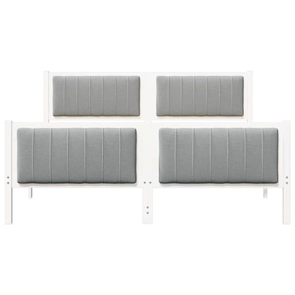 Bed frame White and light grey 160 x 200 cm Solid pine wood