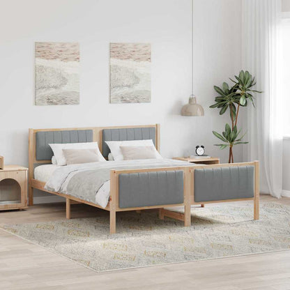 Bed frame Brown and light grey 150 x 200 cm Solid pine wood