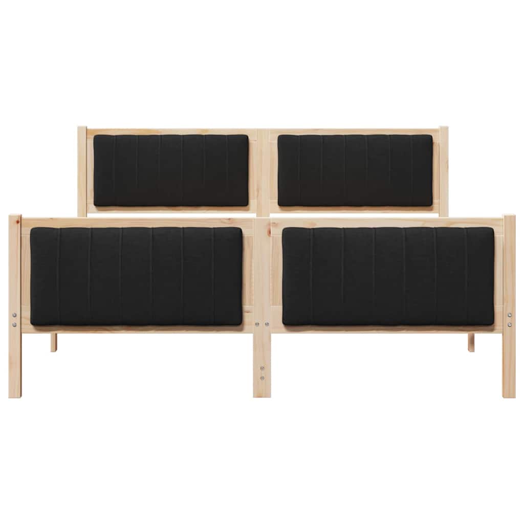 Bed frame Brown and black 150 x 200 cm Solid pine wood