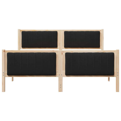 Bed frame Brown and black 150 x 200 cm Solid pine wood