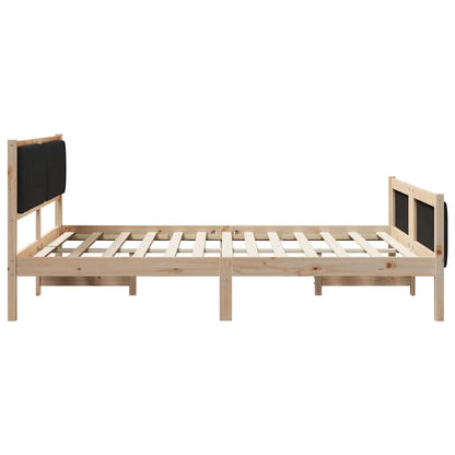 Bed frame Brown and black 150 x 200 cm Solid pine wood