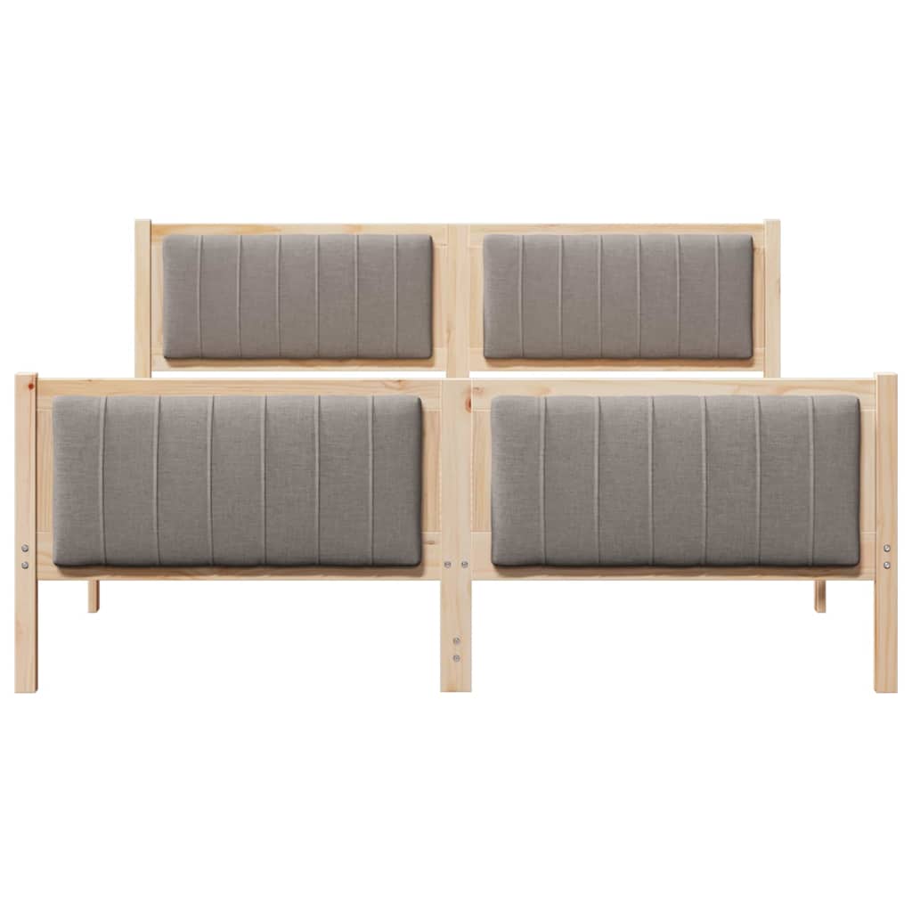 Bed frame Brown and taupe 150 x 200 cm Solid pine wood
