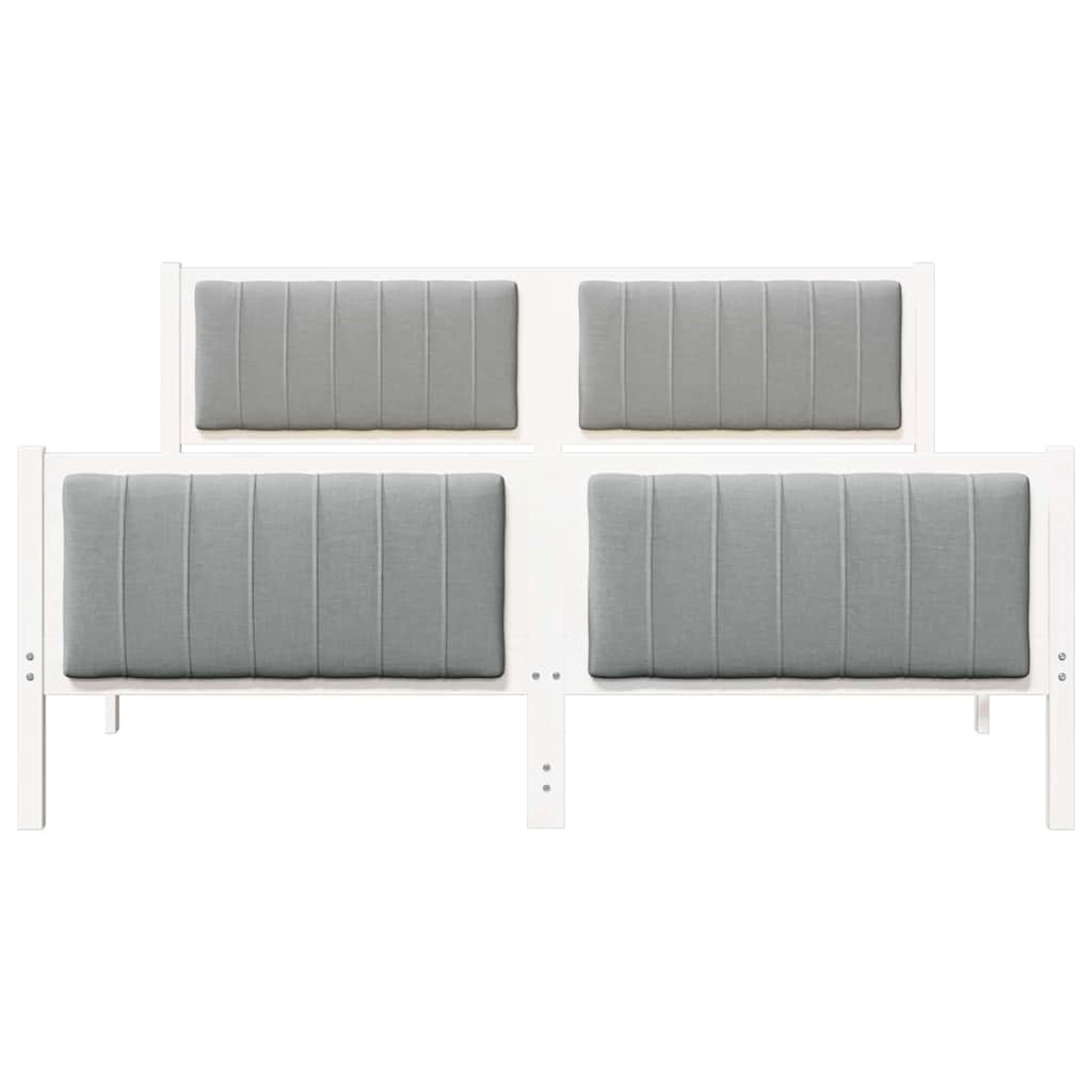 Bed frame White and light grey 150 x 200 cm Solid pine wood