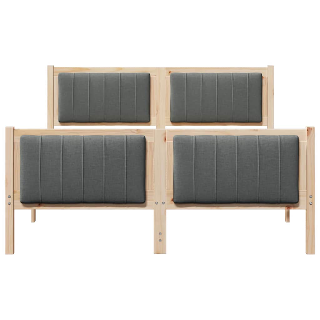 Bed frame Brown and dark grey 140 x 200 cm Solid pine wood