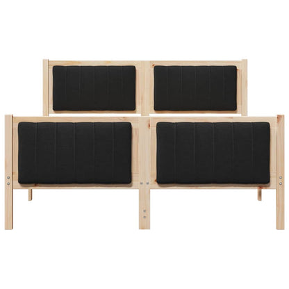 Bed frame Brown and black 140 x 200 cm Solid pine wood