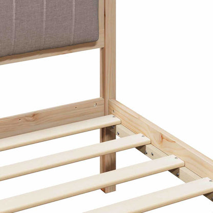 Bed frame Brown and taupe 140 x 200 cm Solid pine wood