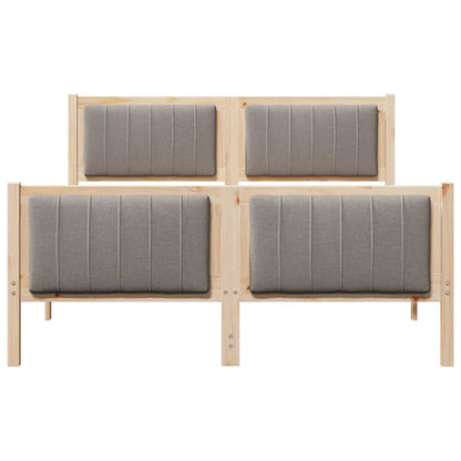 Bed frame Brown and taupe 140 x 200 cm Solid pine wood
