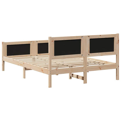 Bed frame Brown and black 140 x 190 cm Solid pine wood