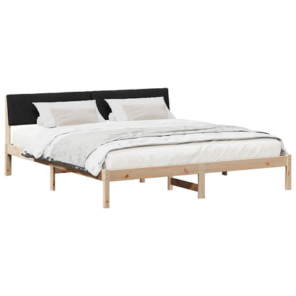 Bed frame Brown and black 200 x 200 cm Solid pine wood