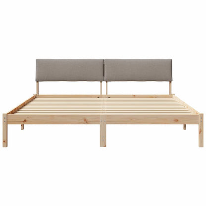 Bed frame Brown and taupe 200 x 200 cm Solid pine wood