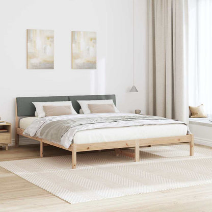 Bed frame Brown and dark grey 180 x 200 cm Solid pine wood