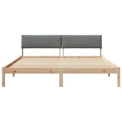 Bed frame Brown and dark grey 180 x 200 cm Solid pine wood