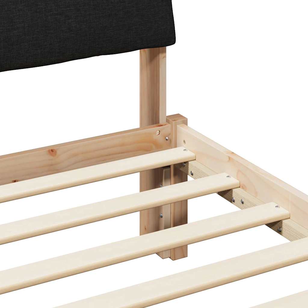 Bed frame Brown and black 180 x 200 cm Solid pine wood