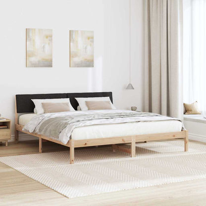 Bed frame Brown and black 180 x 200 cm Solid pine wood