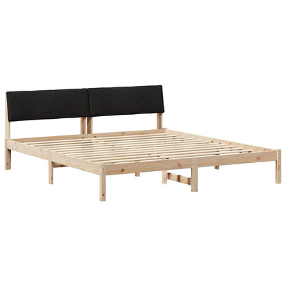 Bed frame Brown and black 180 x 200 cm Solid pine wood