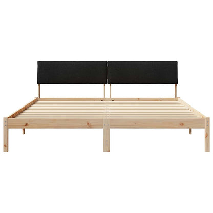 Bed frame Brown and black 180 x 200 cm Solid pine wood