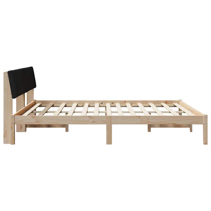 Bed frame Brown and black 180 x 200 cm Solid pine wood