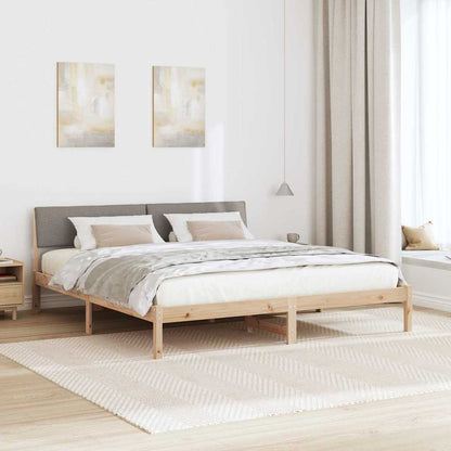 Bed frame Brown and taupe 180 x 200 cm Solid pine wood