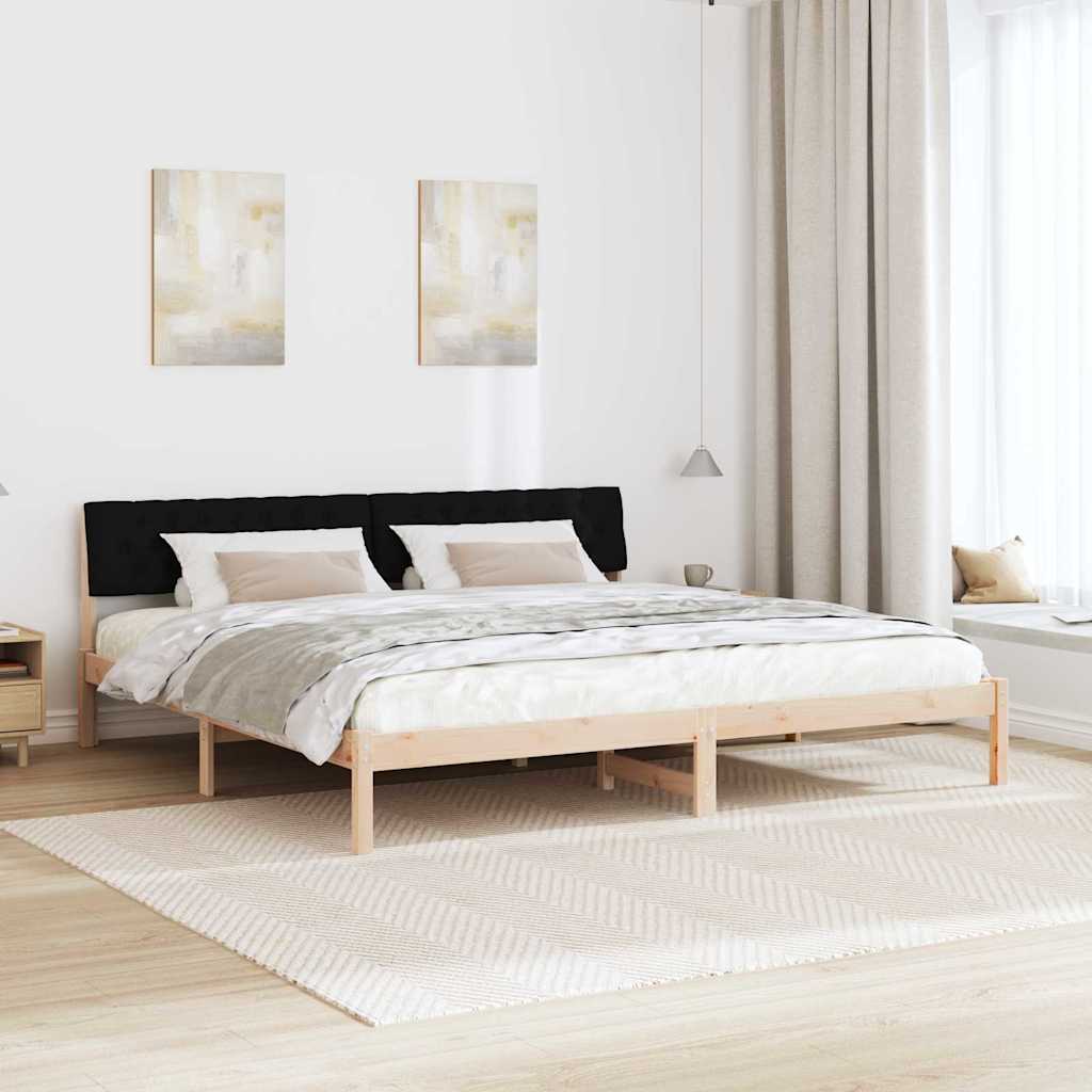 Bed frame Brown and black 200 x 200 cm Solid pine wood