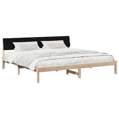 Bed frame Brown and black 200 x 200 cm Solid pine wood