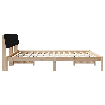 Bed frame Brown and black 200 x 200 cm Solid pine wood
