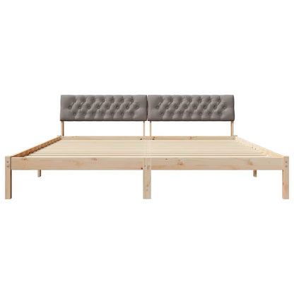 Bed frame Brown and taupe 200 x 200 cm Solid pine wood