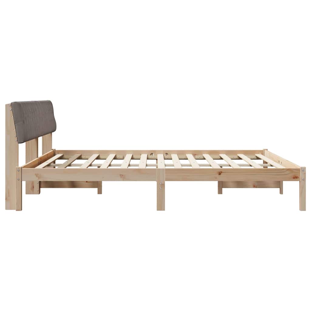 Bed frame Brown and taupe 200 x 200 cm Solid pine wood