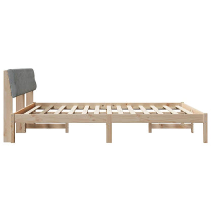 Bed frame Brown and light grey 180 x 200 cm Solid pine wood