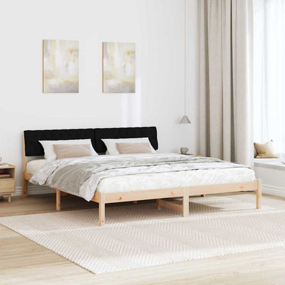 Bed frame Brown and black 180 x 200 cm Solid pine wood