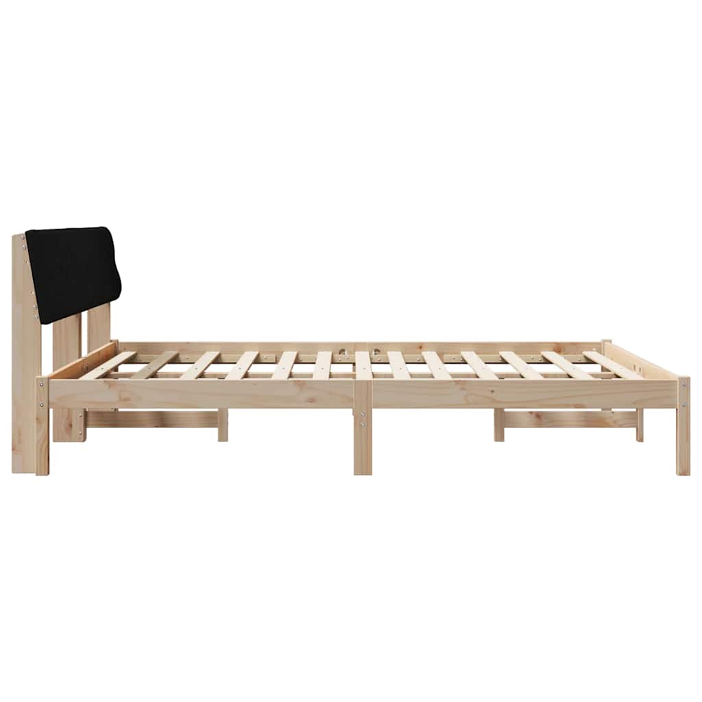 Bed frame Brown and black 180 x 200 cm Solid pine wood