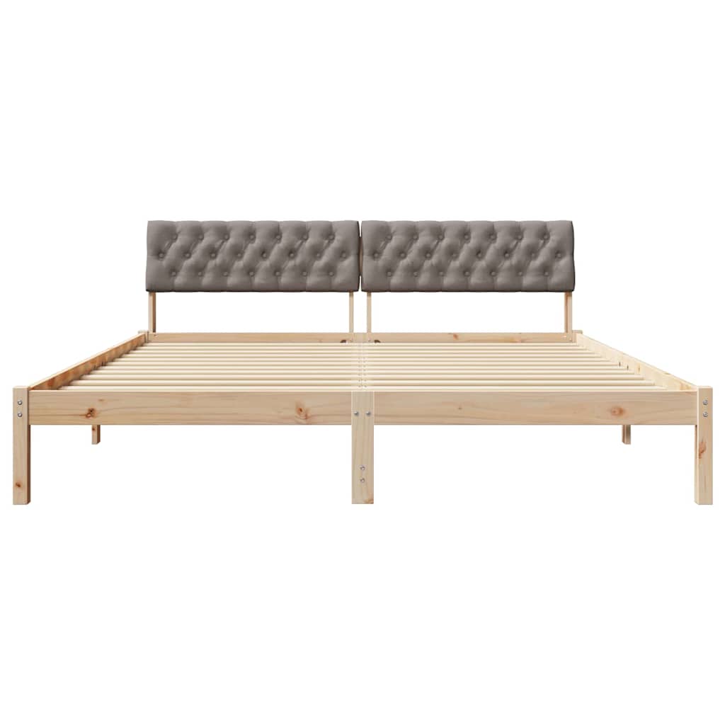 Bed frame Brown and taupe 180 x 200 cm Solid pine wood