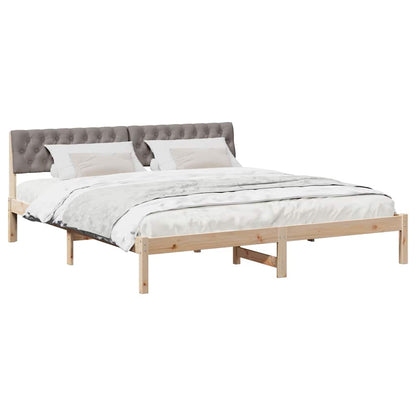 Bed frame Brown and taupe 180 x 200 cm Solid pine wood