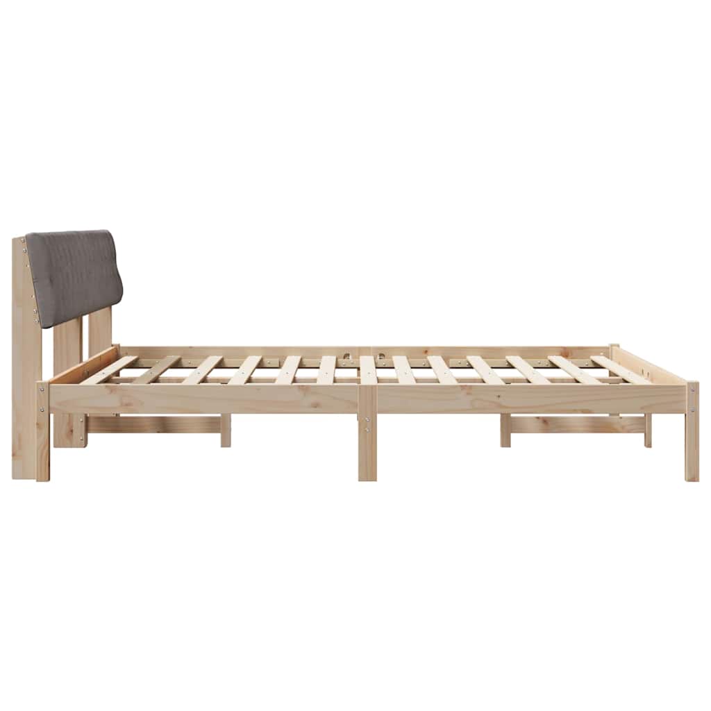 Bed frame Brown and taupe 180 x 200 cm Solid pine wood