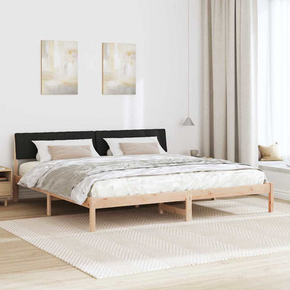 Bed frame Brown and black 200 x 200 cm Solid pine wood